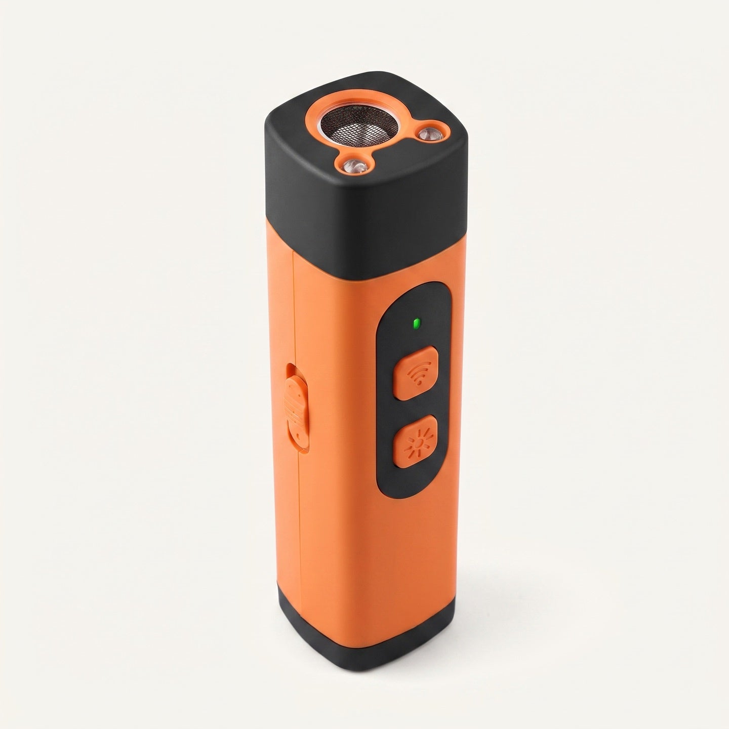 Oranje en zwart ultrasoon handapparaat met twee oranje bedieningsknoppen