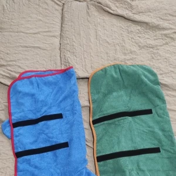 De blauw badjas in maat M, foto van de koper